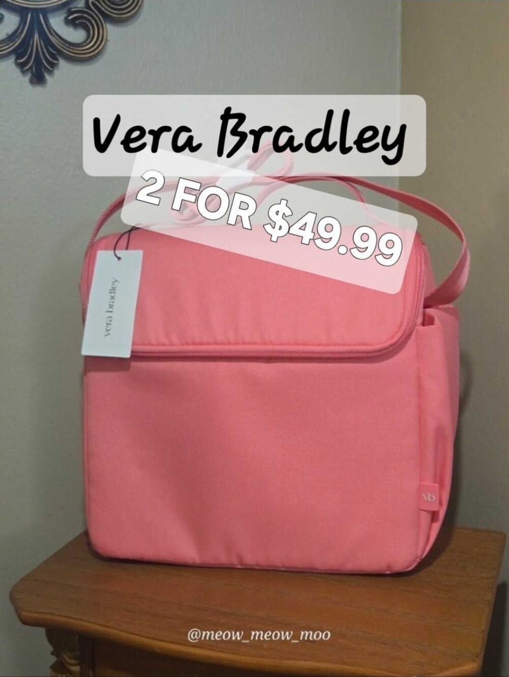 Vera Bradley Lighten Up Lunch Crossbody Pink Lemonade NWT